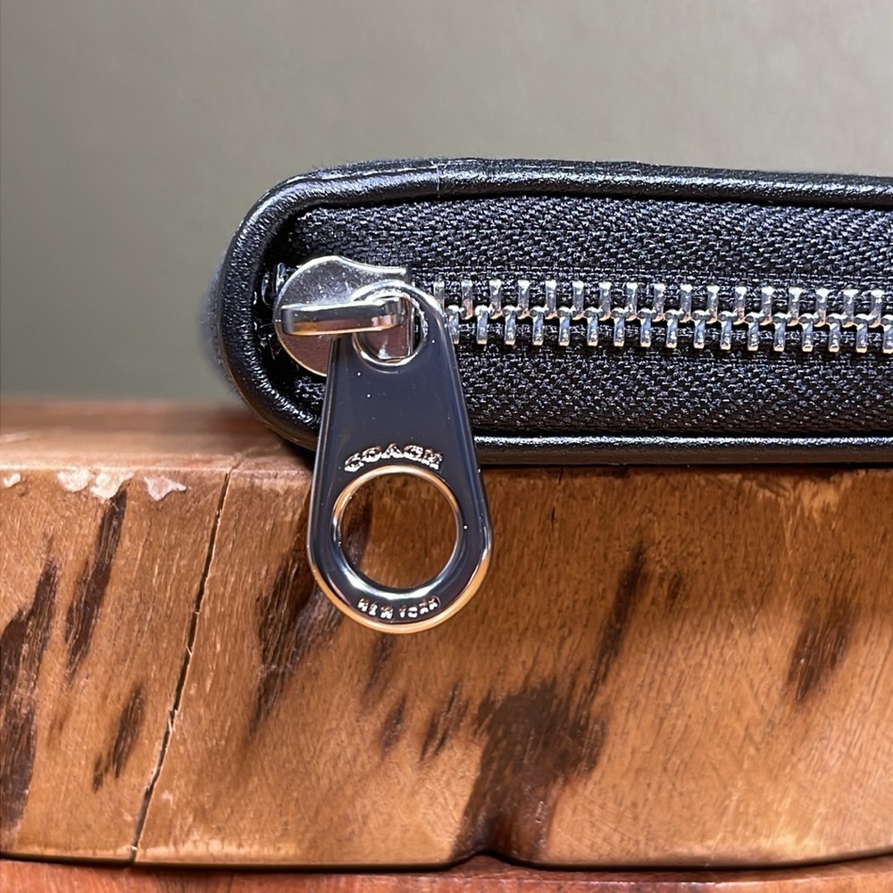 NEW COACH LONG ZIP AROUND WALLET IN SIGNATURE JACQUARD & REFINED CALF LEATHER - Picture 12 of 16